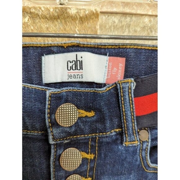 Cabi Adventure Wash Button-Fly Skinny Jeans - Size Women's 0 - Picture 3 of 5